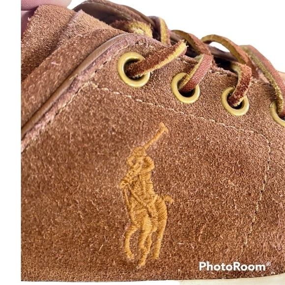 Polo Ralph Lauren “Faxon Low” suede sneaker rich brown Mens 8.5/Women 10 EUC!!! - Picture 2 of 12